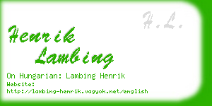 henrik lambing business card